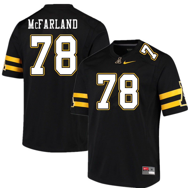 Men #78 Craig McFarland Appalachian State Mountaineers College Football Jerseys Sale-Black